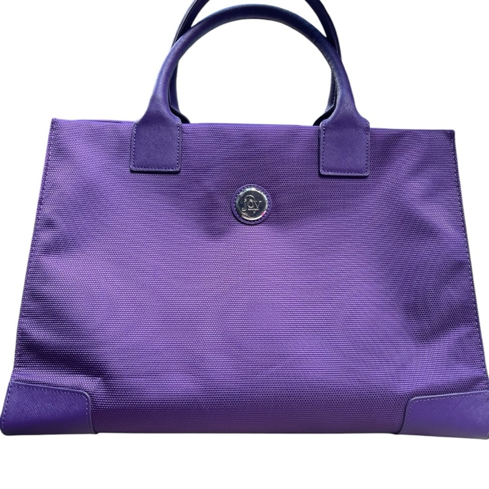 JOY Mangano Signature Tote in purple. Great for travel, business or weekend bag. - Picture 6 of 8
